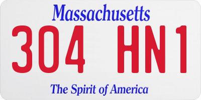 MA license plate 304HN1