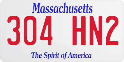 MA license plate 304HN2