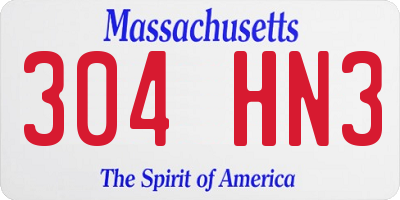 MA license plate 304HN3