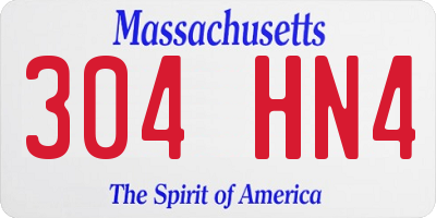 MA license plate 304HN4