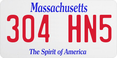 MA license plate 304HN5
