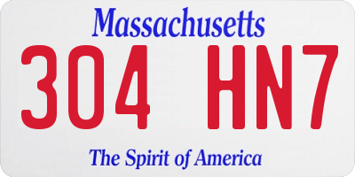 MA license plate 304HN7