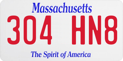 MA license plate 304HN8
