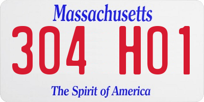 MA license plate 304HO1
