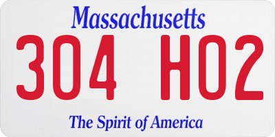 MA license plate 304HO2