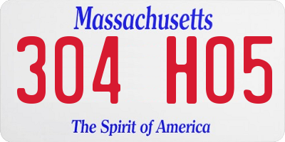MA license plate 304HO5