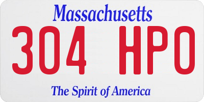 MA license plate 304HP0