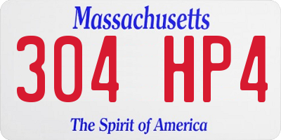 MA license plate 304HP4