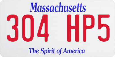 MA license plate 304HP5