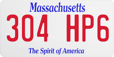 MA license plate 304HP6