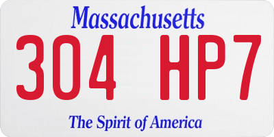 MA license plate 304HP7