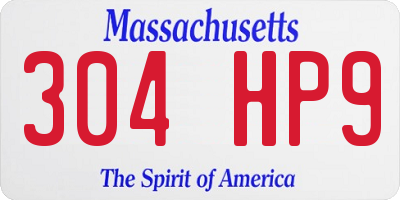MA license plate 304HP9