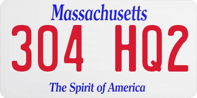 MA license plate 304HQ2
