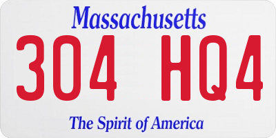 MA license plate 304HQ4