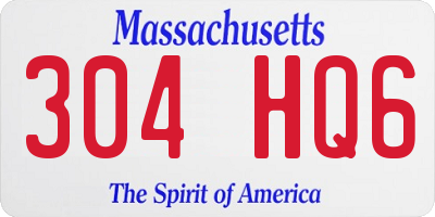 MA license plate 304HQ6