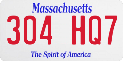 MA license plate 304HQ7