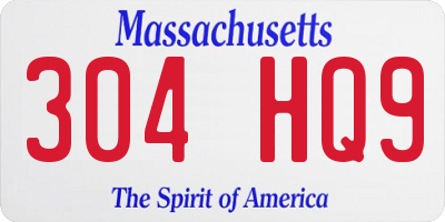 MA license plate 304HQ9