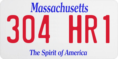 MA license plate 304HR1