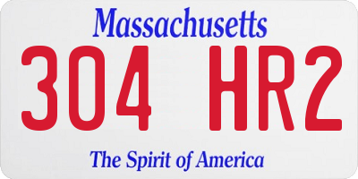 MA license plate 304HR2
