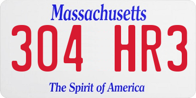 MA license plate 304HR3