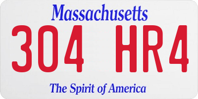 MA license plate 304HR4