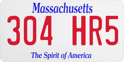 MA license plate 304HR5