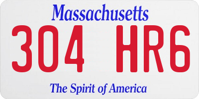MA license plate 304HR6