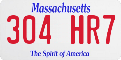 MA license plate 304HR7