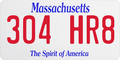 MA license plate 304HR8