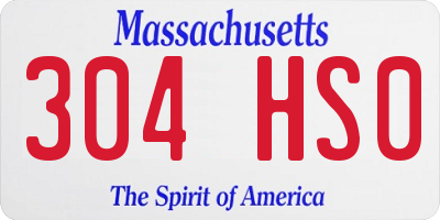 MA license plate 304HS0