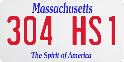 MA license plate 304HS1
