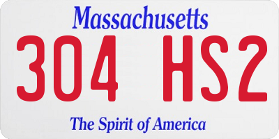 MA license plate 304HS2