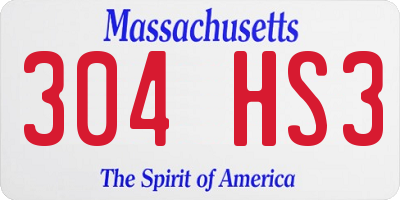 MA license plate 304HS3