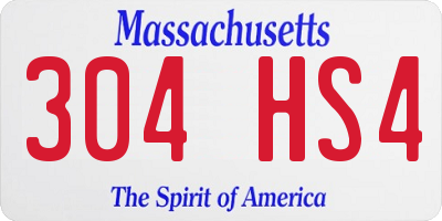 MA license plate 304HS4