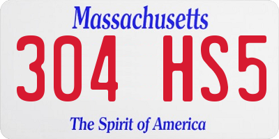 MA license plate 304HS5