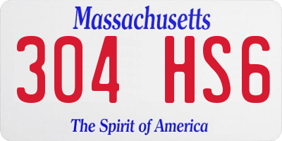 MA license plate 304HS6