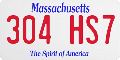 MA license plate 304HS7