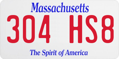MA license plate 304HS8