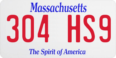 MA license plate 304HS9