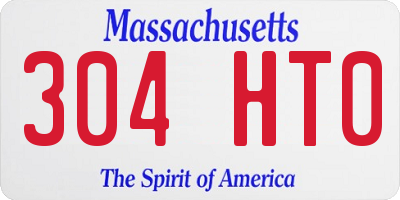 MA license plate 304HT0