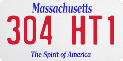 MA license plate 304HT1