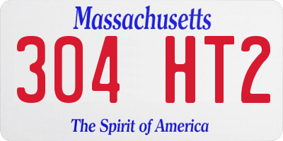 MA license plate 304HT2