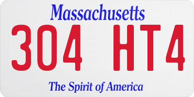 MA license plate 304HT4
