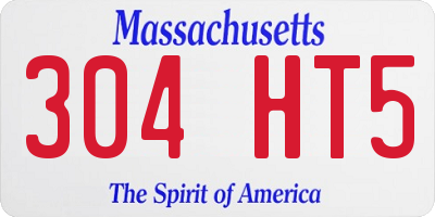 MA license plate 304HT5