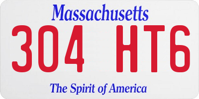 MA license plate 304HT6