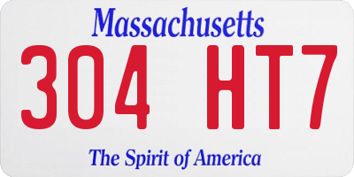 MA license plate 304HT7