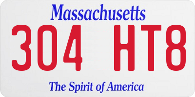 MA license plate 304HT8