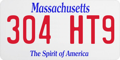 MA license plate 304HT9