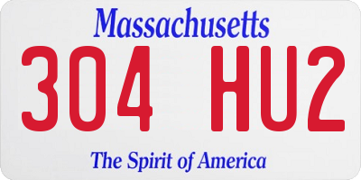 MA license plate 304HU2