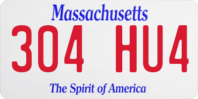 MA license plate 304HU4